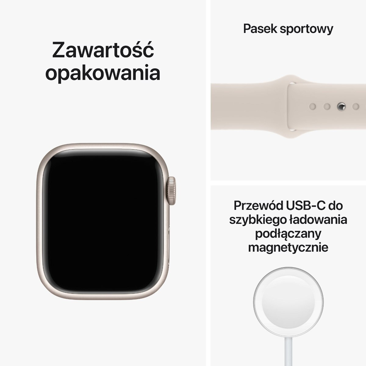 Smartwatch APPLE Watch Series 8 GPS + Cellular koperta 41mm z aluminium w kolorze księżycowej poświaty z paskiem sportowym w kolorze księżycowej pośw