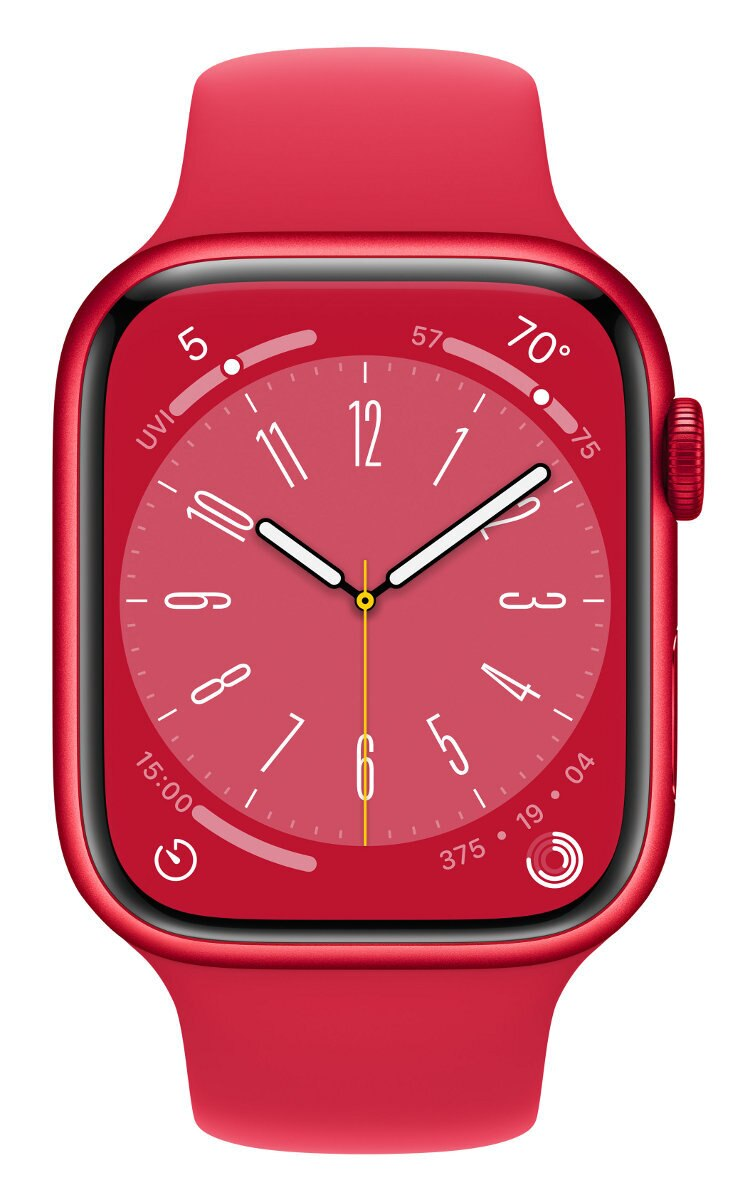 Smartwatch APPLE Watch Series 8 GPS + Cellular koperta 45mm z aluminium w kolorze (PRODUCT)RED z paskiem sportowym w kolorze (PRODUCT)RED MNKA3WB/A