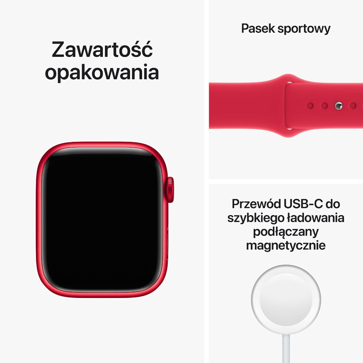 Smartwatch APPLE Watch Series 8 GPS + Cellular koperta 45mm z aluminium w kolorze (PRODUCT)RED z paskiem sportowym w kolorze (PRODUCT)RED MNKA3WB/A