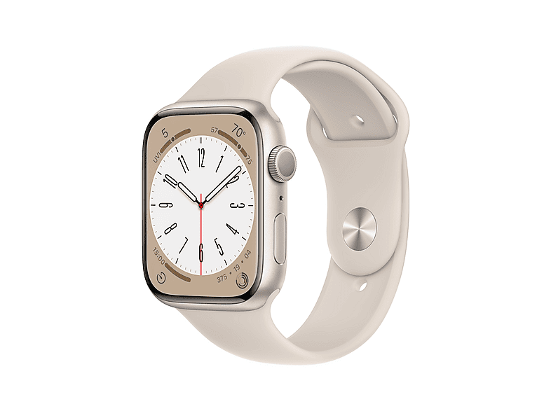 Smartwatch APPLE Watch Series 8 GPS Koperta 45mm z aluminium w kolorze księżycowej poświaty paskiem sportowym MNP23