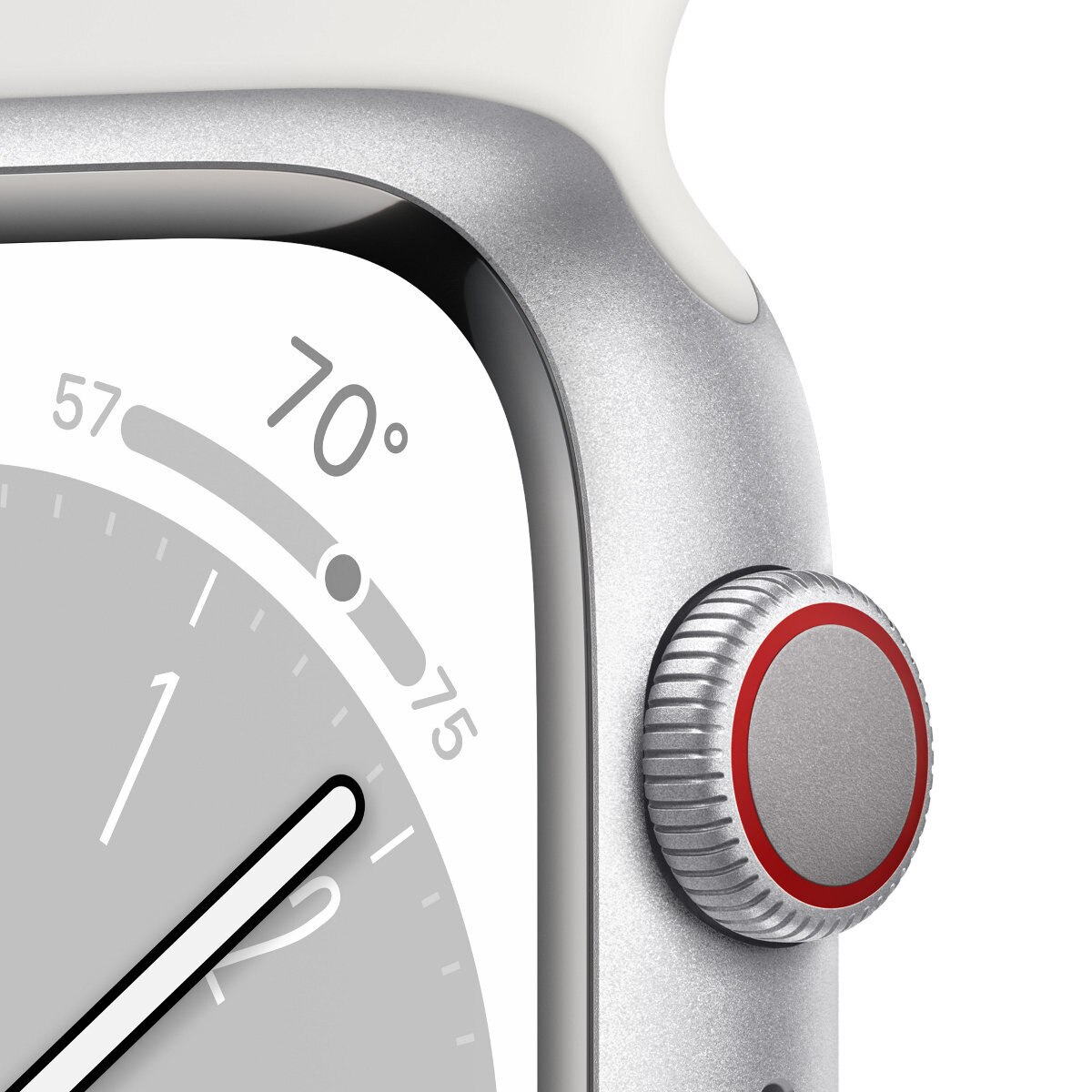 Smartwatch APPLE Watch Series 8 GPS + Cellular koperta 45mm z aluminium w kolorze srebrnym z paskiem sportowym w kolorze białym MP4J3WB/A