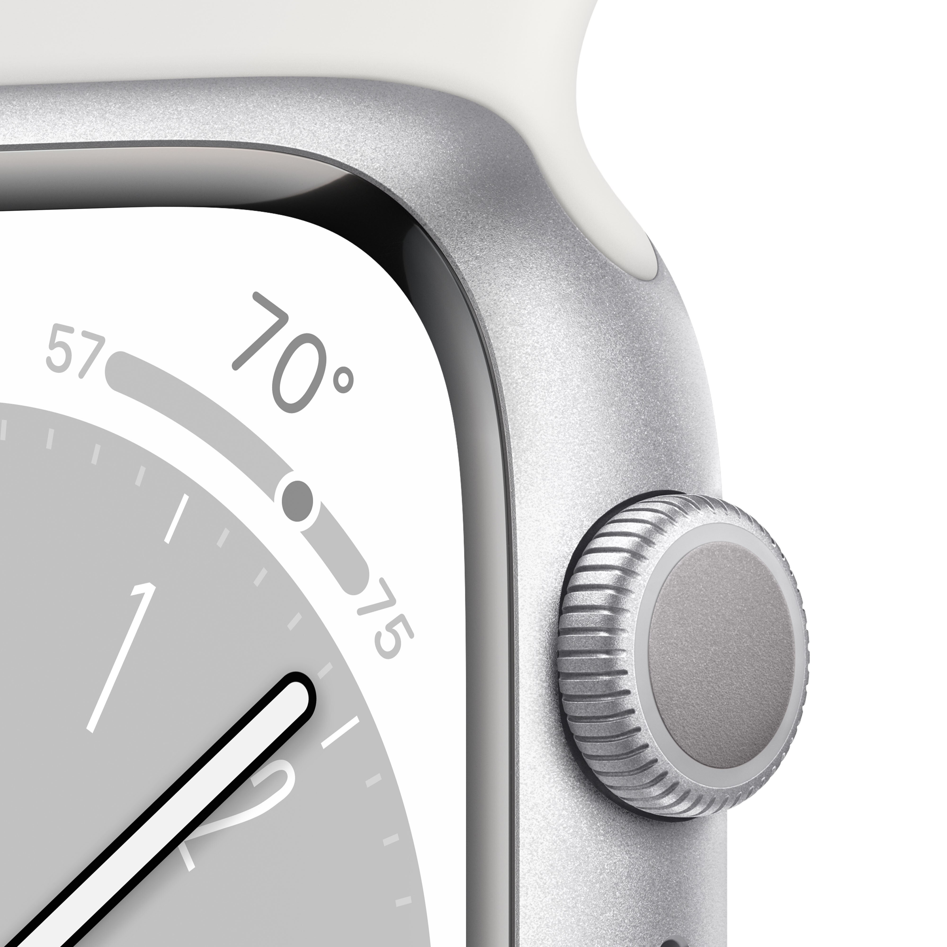 Smartwatch APPLE Watch Series 8 GPS Koperta 45mm z aluminium w kolorze srebrnym z paskiem sportowym w kolorze białym MP6N3WB/A