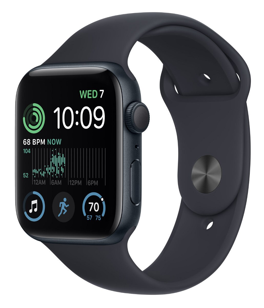 Smartwach APPLE Watch SE (2. generacji) GPS Koperta 44mm z aluminium w kolorze północy i sportowym paskiem w kolorze północy MNK03WB/A