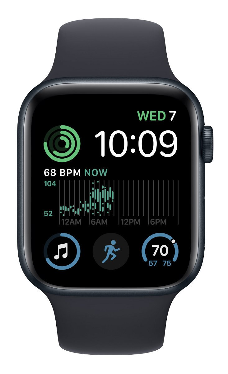 Smartwach APPLE Watch SE (2. generacji) GPS Koperta 44mm z aluminium w kolorze północy i sportowym paskiem w kolorze północy MNK03WB/A