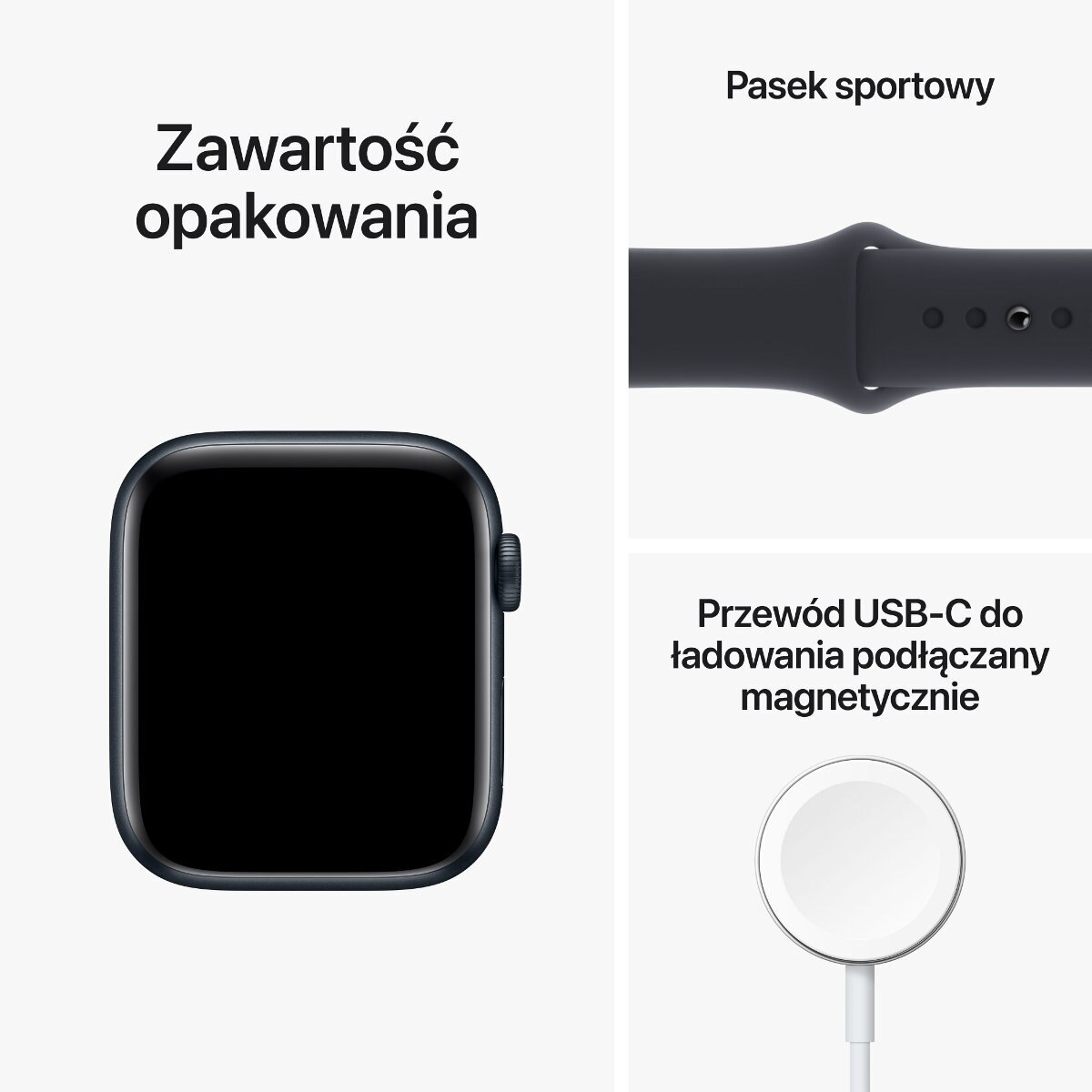 Smartwach APPLE Watch SE (2. generacji) GPS Koperta 44mm z aluminium w kolorze północy i sportowym paskiem w kolorze północy MNK03WB/A