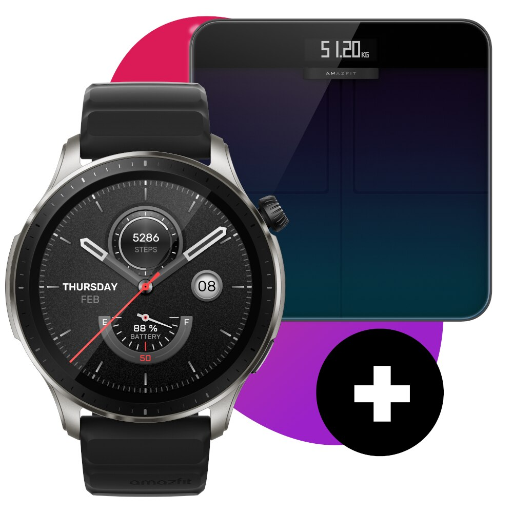 Smartwatch GPS AMAZFIT GTR 4 Superspeed Black + Waga Amazfit Smart Scale