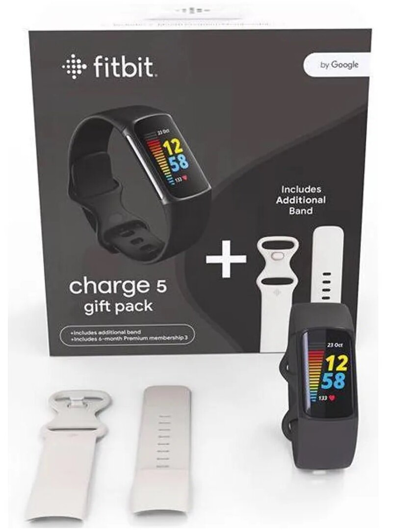 Smartband FITBIT Charge 5 Grafitowy/Czarny Zestaw prezentowy