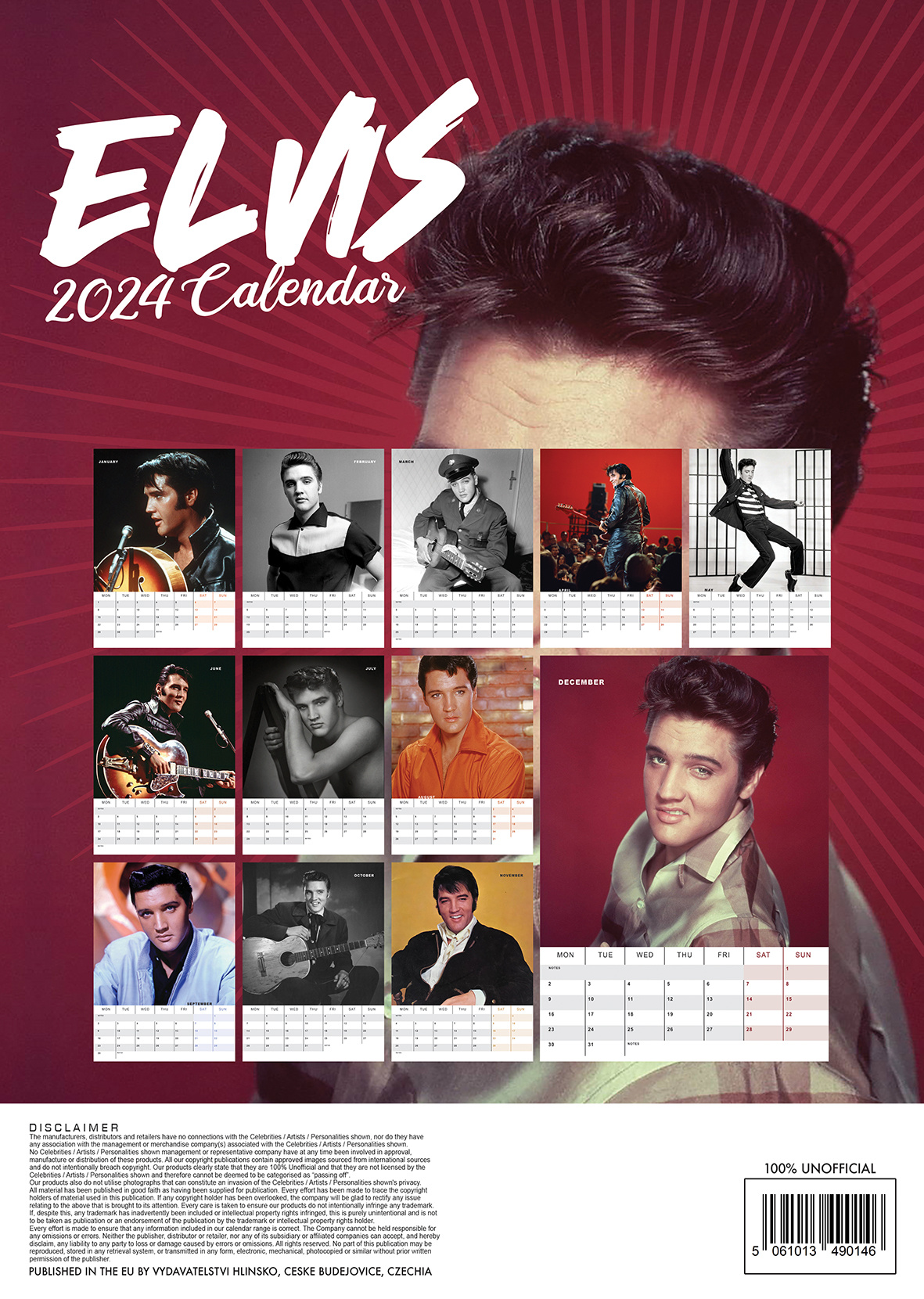 Elvis 2024 Unofficial Calendar - A3-as naptár