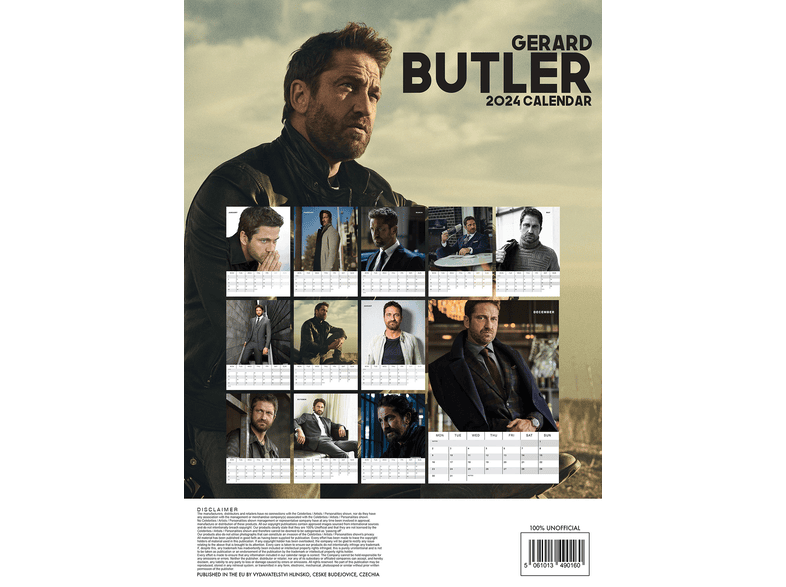 Gerard Butler 2024 Unofficial Calendar - A3-as naptár