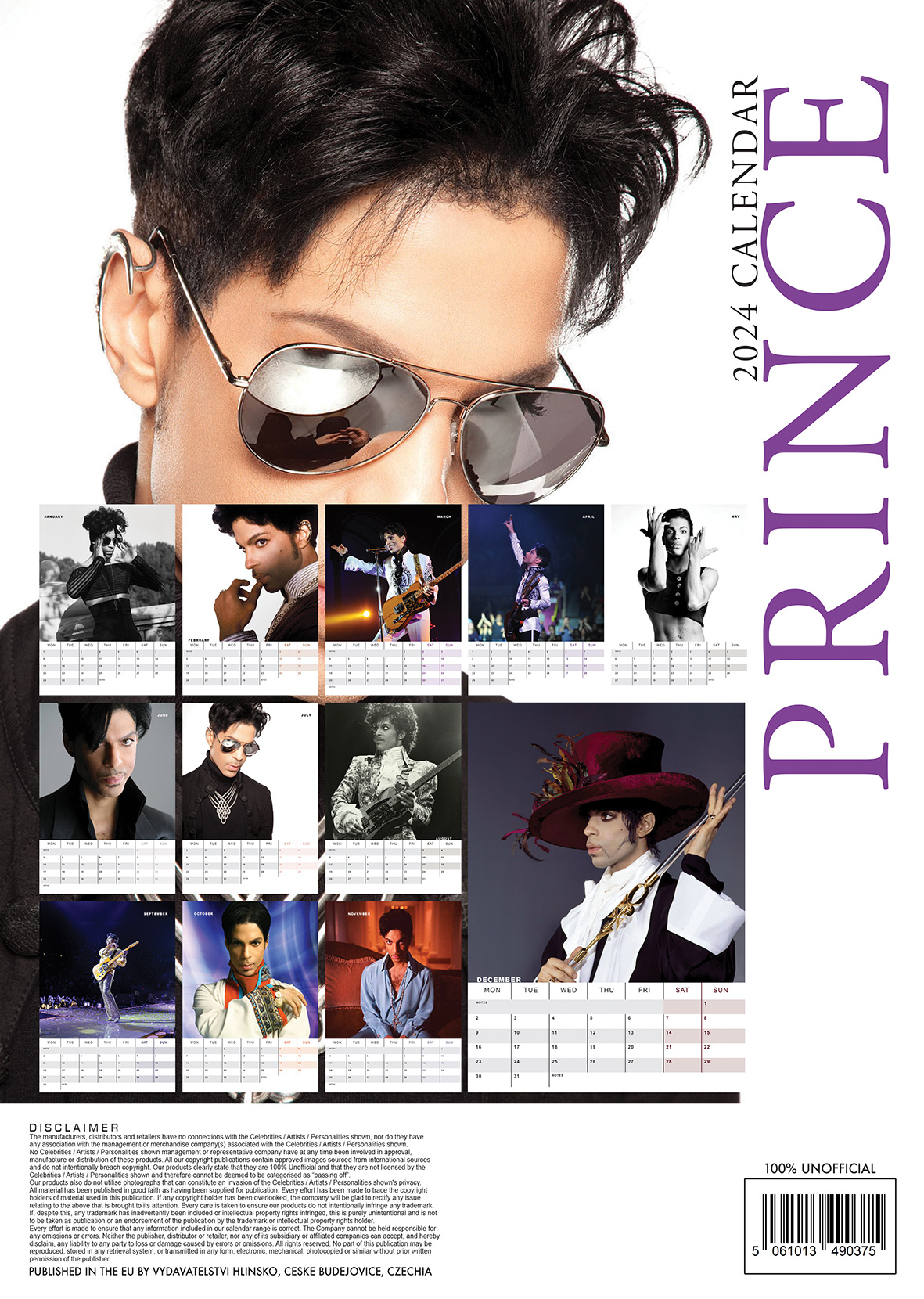 Prince 2024 Unofficial Calendar - A3-as naptár