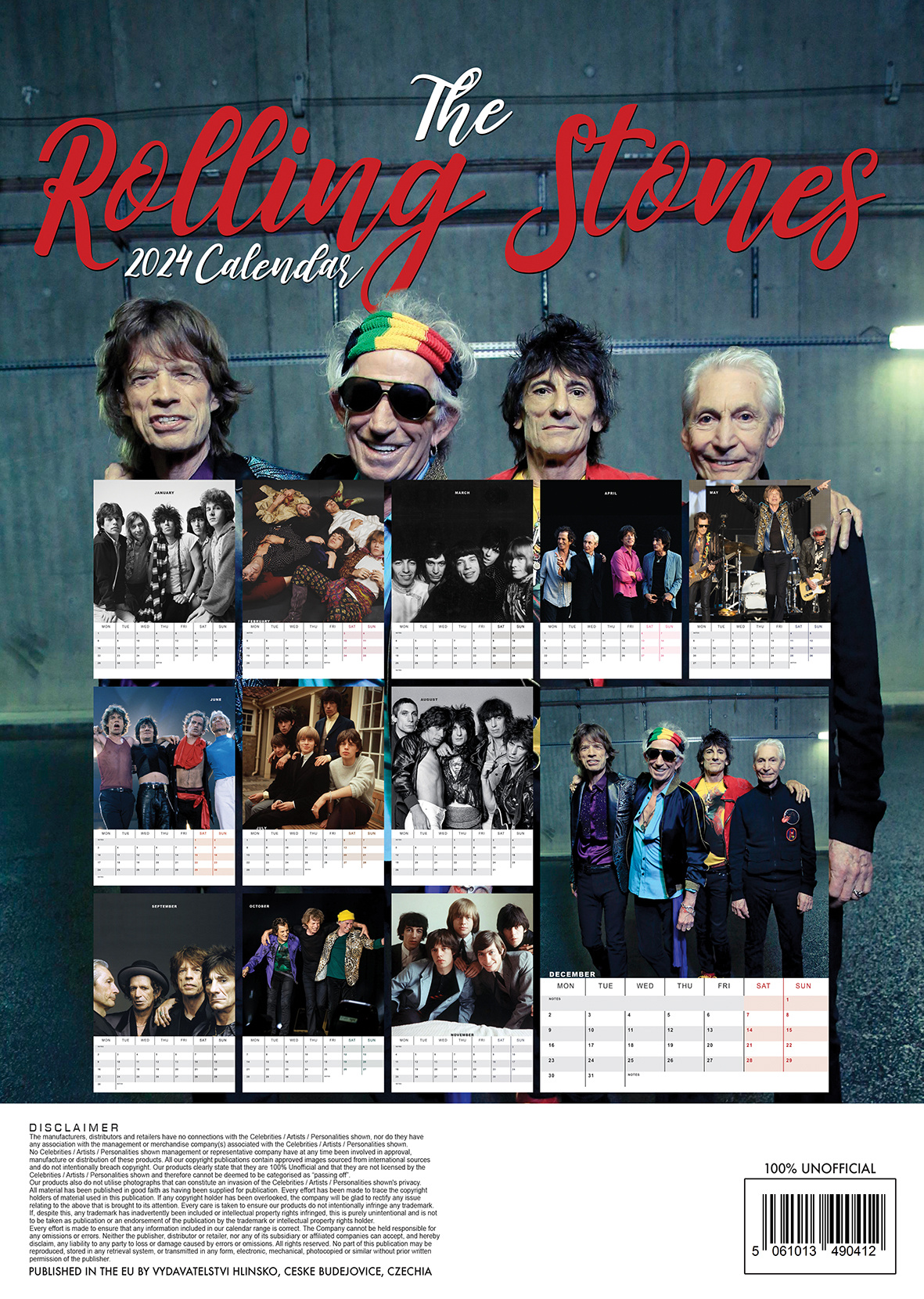 The Rolling Stones 2024 Unofficial Calendar - A3-as naptár