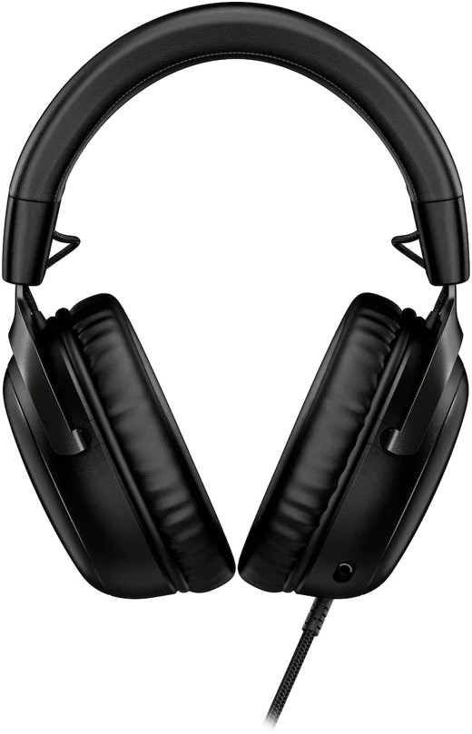 Casque circum-auriculaire noir avec un câble de connexion.