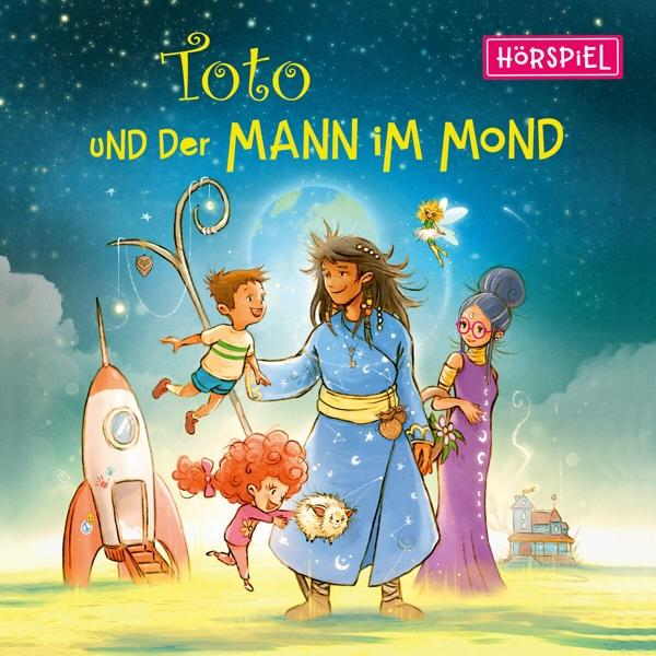 Buchcover. Illustrierte Szene mit einem Jungen, einer Frau und einer Rakete.