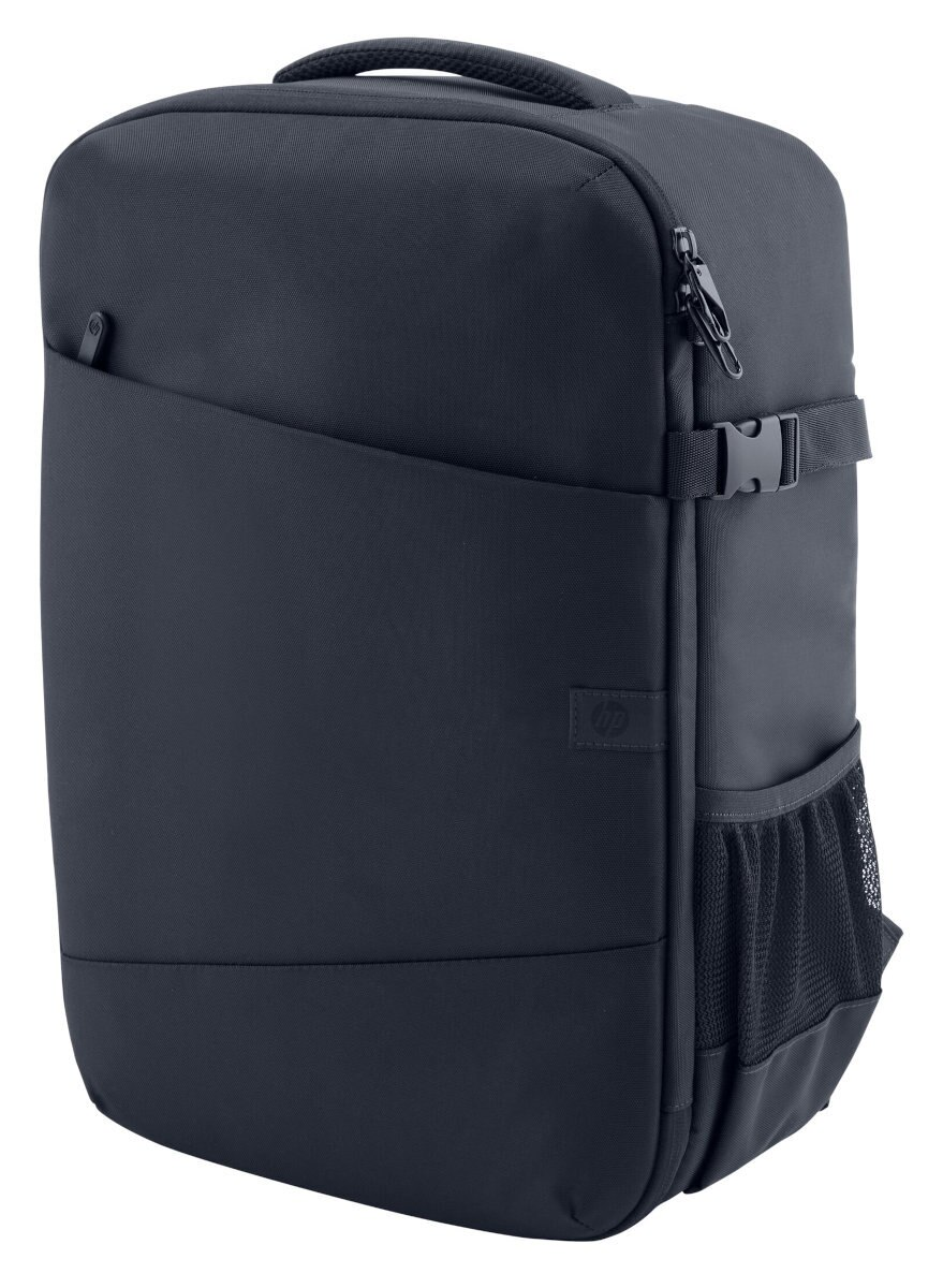 Czarny plecak HP z uchwytem.