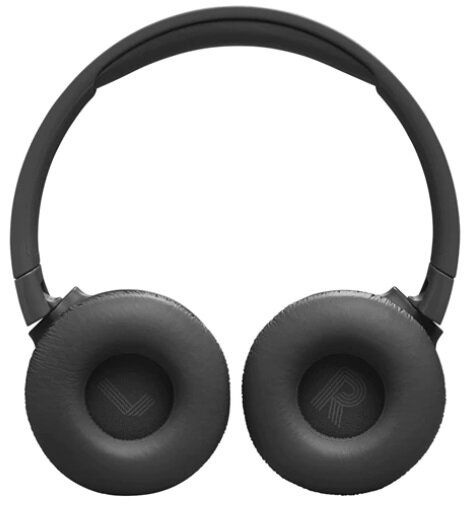 Czarne słuchawki z oznaczeniami L i R na nausznikach.