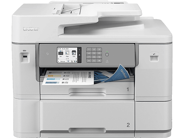 Impresora multifunción  Brother MFCJ6959DWRE1, Impresión a gran formato,  Fax y escáner, Hasta 30 ppm, Doble cara, 512MB, Blanca