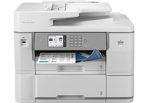Impresora multifunción  Brother MFCJ6959DWRE1, Impresión a gran formato,  Fax y escáner, Hasta 30 ppm, Doble cara, 512MB, Blanca