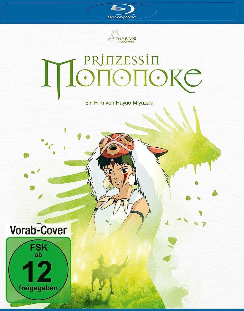Blu-ray-Disc von 'Prinzessin Mononoke'. Das Cover zeigt ein Anime-Mädchen und einen Waldgeist.