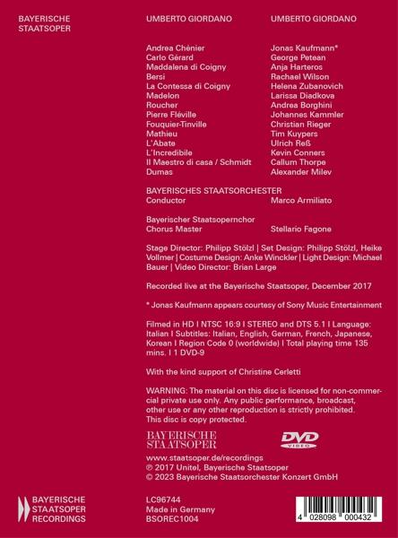 ANDREA Staatsorchester - Kaufmann/Harteros/Bayerisches - CHENIER (DVD)