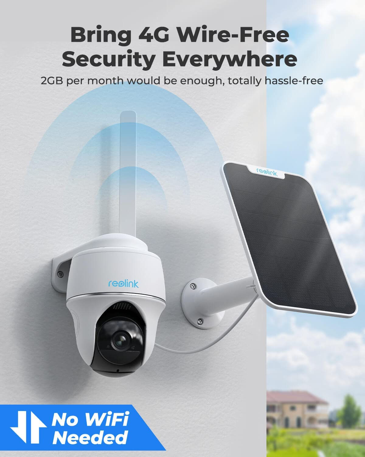REOLINK Go PT Plus + pannello solare - Telecamera di sorveglianza  (DCI 2K, 2560 x 1440)