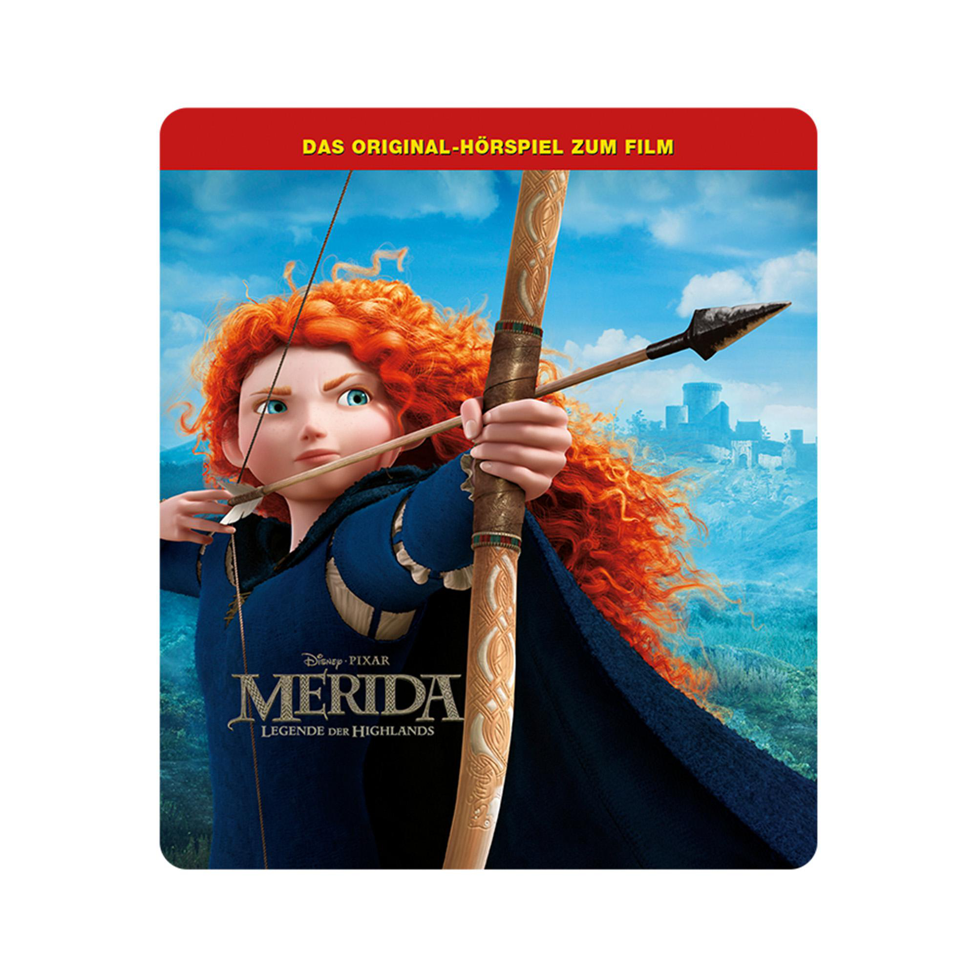 Das Cover eines Disney-Films mit einem Mädchen, das einen Bogen hält.