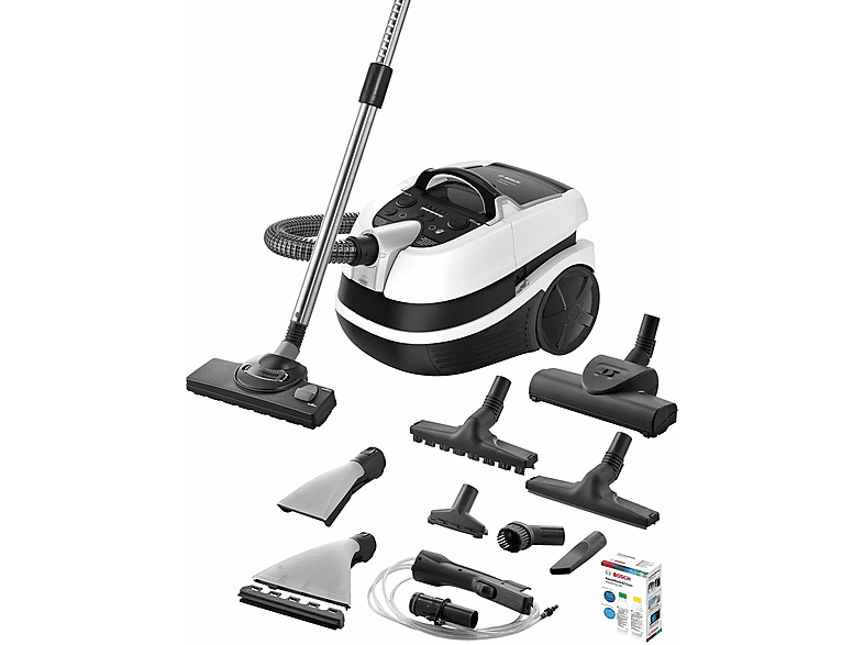 Odkurzacz piorący BOSCH BWD421PRO AquaWash&Clean HEPA Biało-czarny – zdjęcie 2