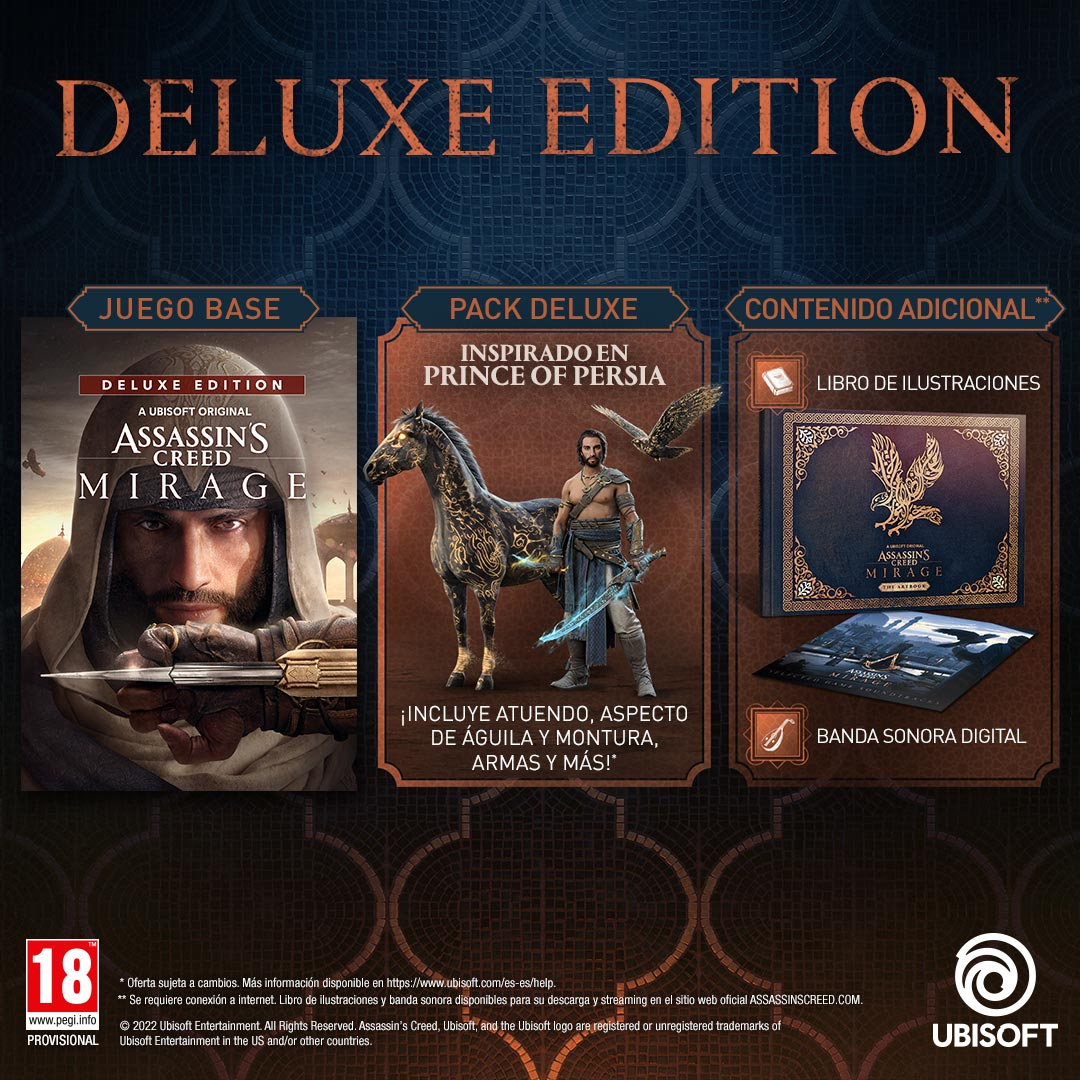 Arte de la caja del juego con texto de edición Deluxe e imágenes del juego.