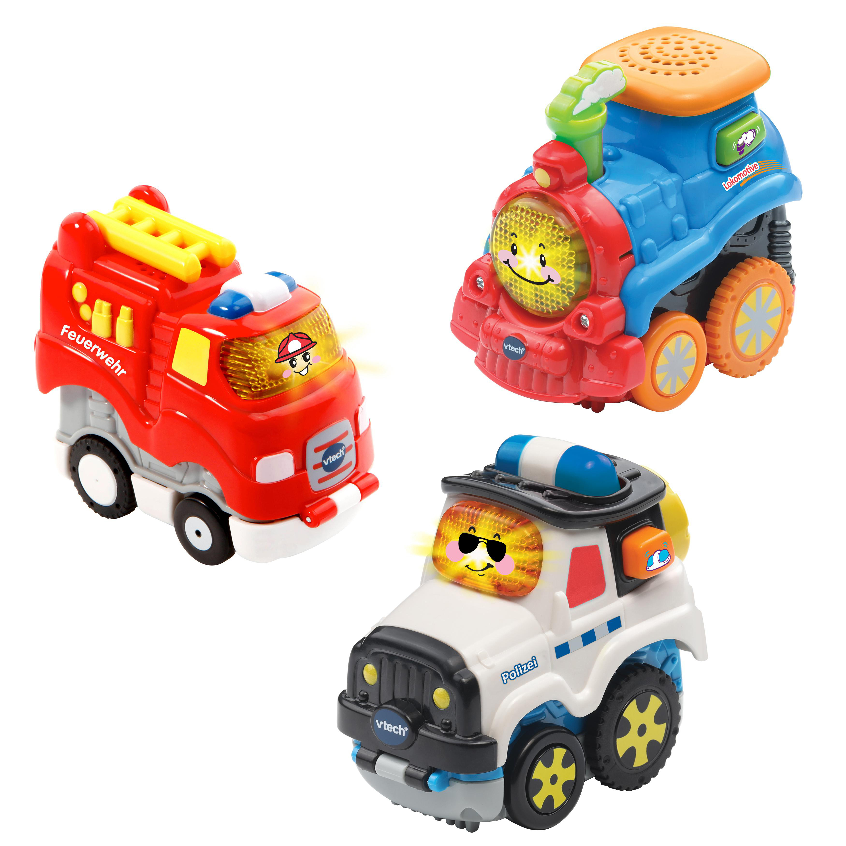 VTECH TUT TUT Baby Flitzer - 3ER SET PRESS & GO Tut Tut Baby Flitzer Spielset, Mehrfarbig