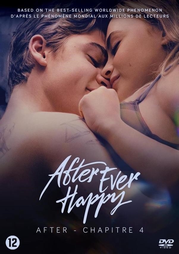 Filmposter met twee mensen die kussen, met de tekst 'After Ever Happy'.