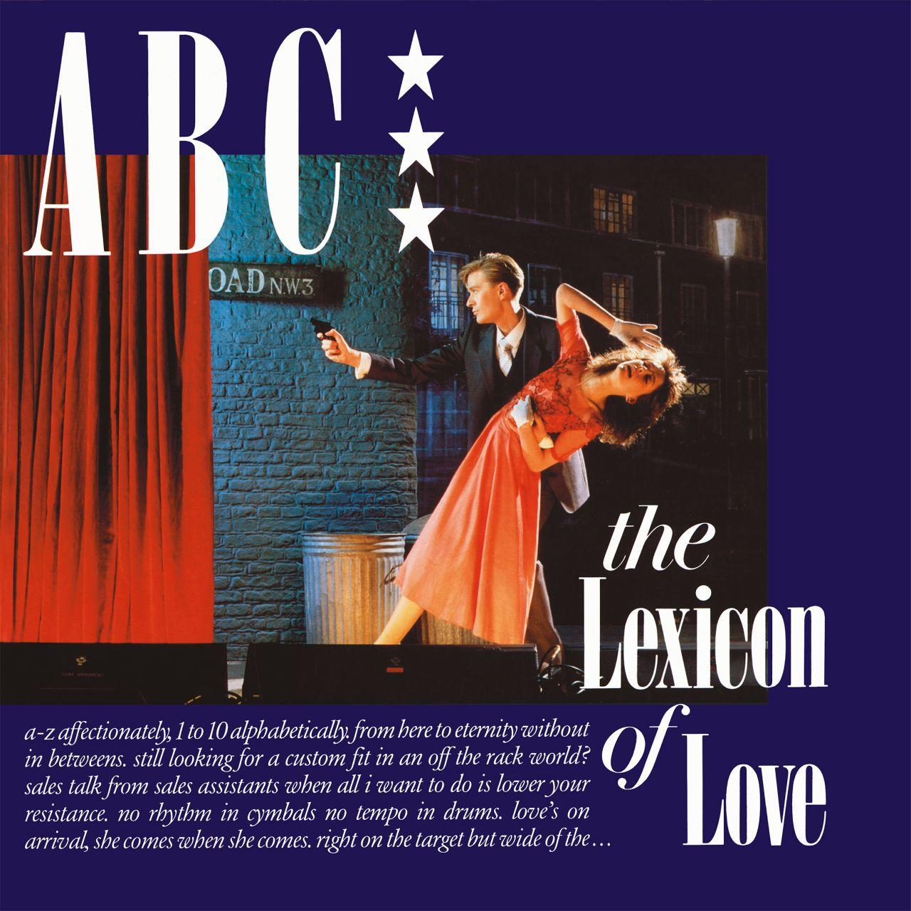 Albumcover mit tanzenden Mann und Frau, Text 'The Lexicon of Love'.