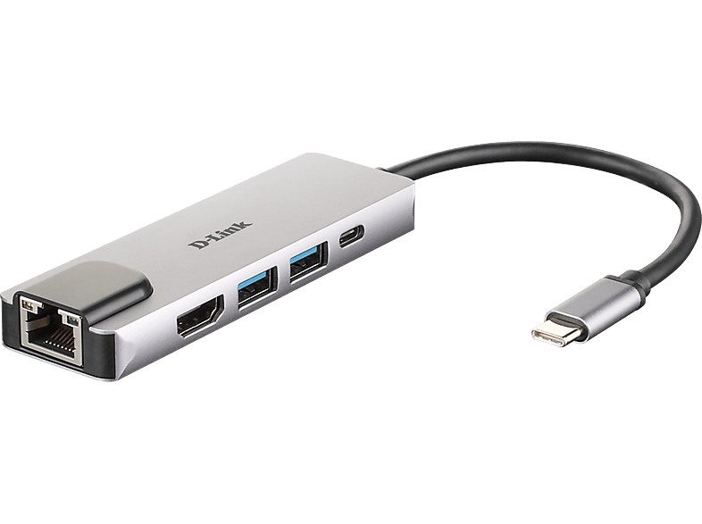 DUB-M520 Hub USB-C 5 en 1 con HDMI/Ethernet y suministro eléctrico