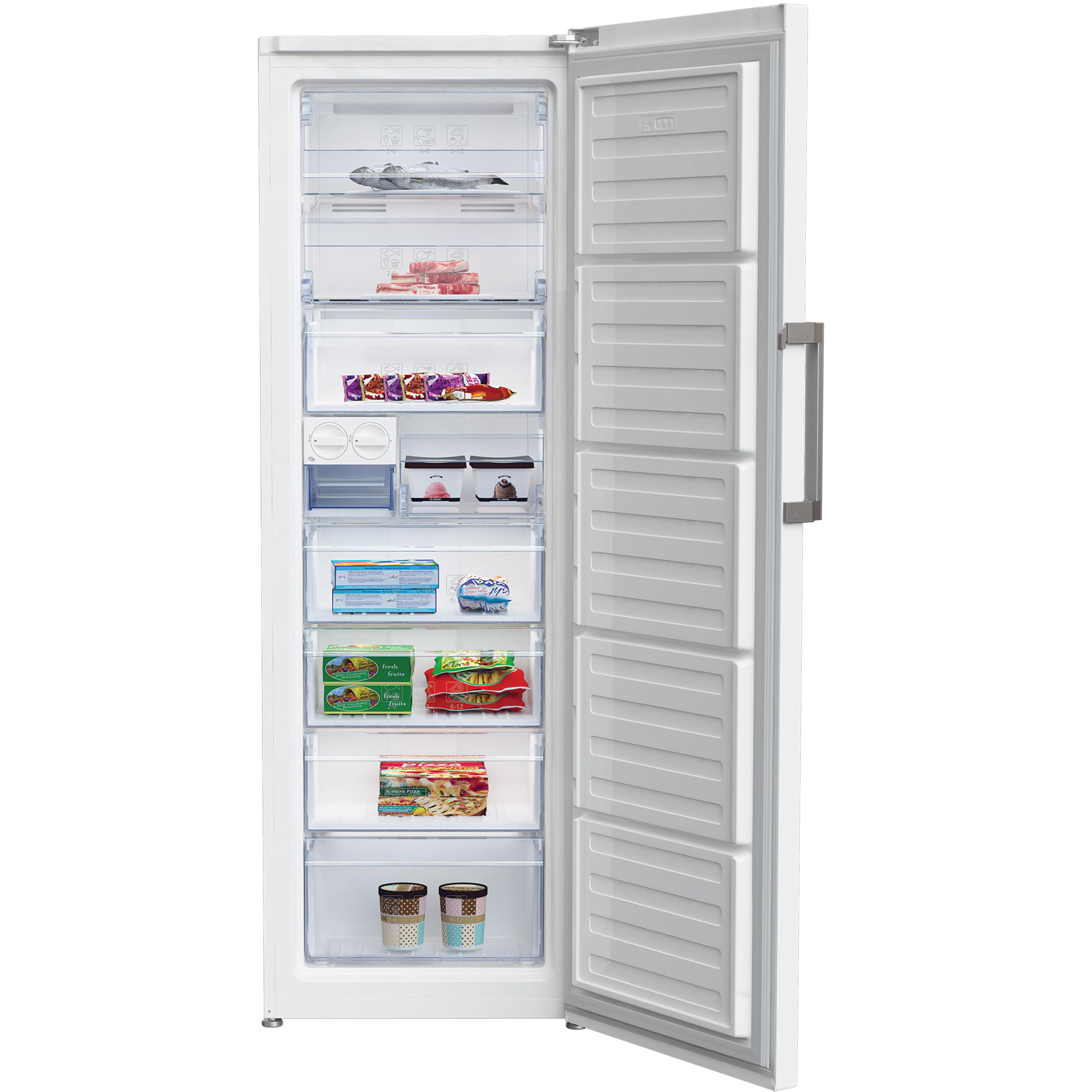 BEKO RFNE312E43WN Gefrierschrank (E, 282 l, 1850 mm hoch)
