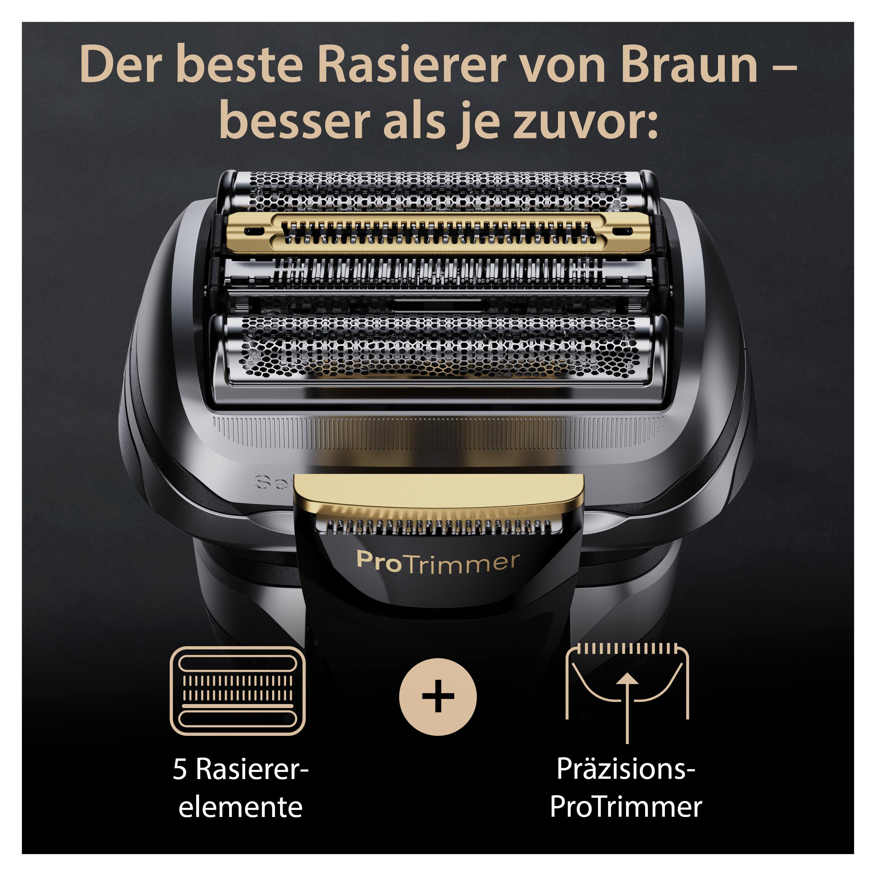 BRAUN Series 9 - 9567cc Elektrischer Herrenrasierer (Akkubetrieb, Galvano Silver, Wet & Dry)