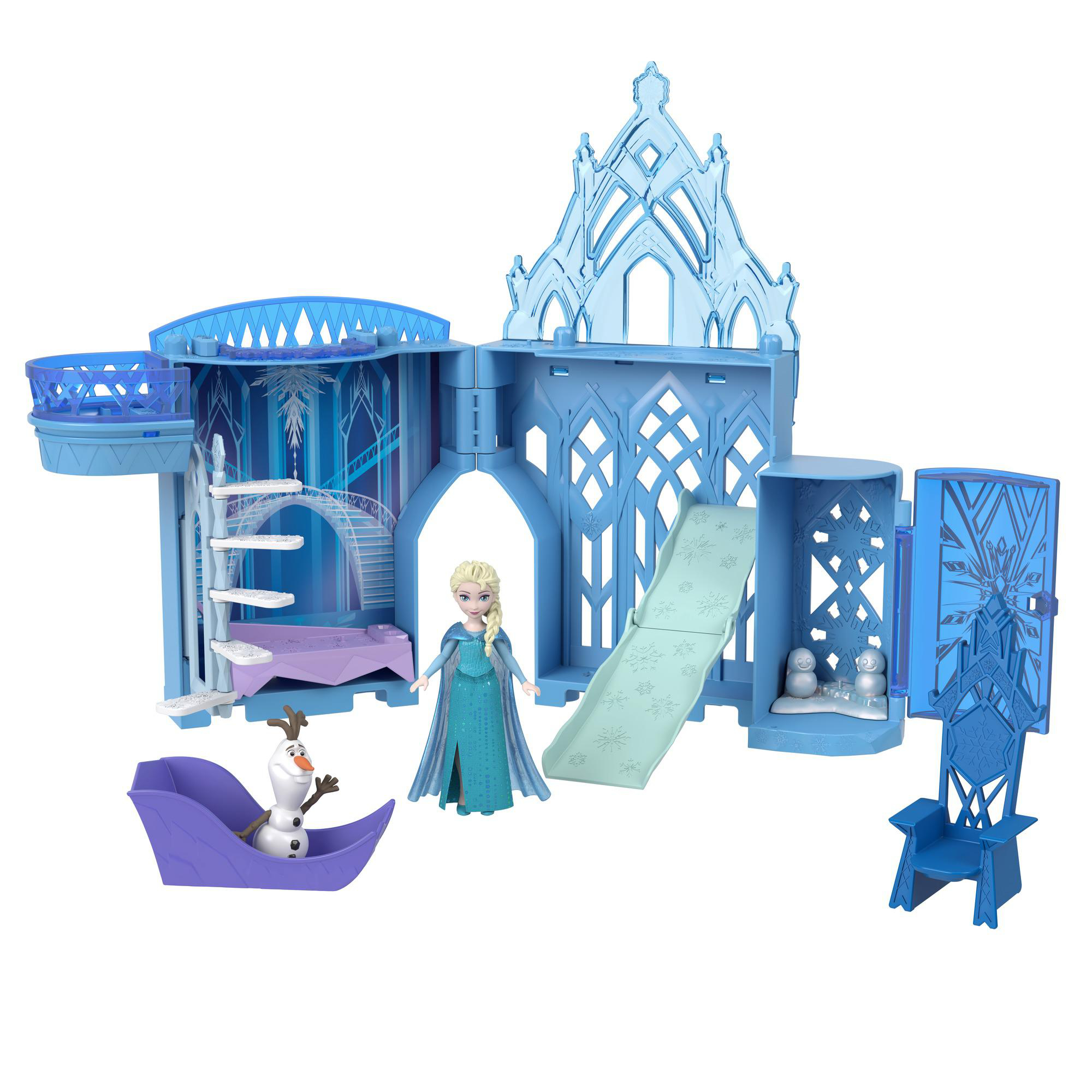BARBIE HLX01 Disney Die Eiskönigin Steck- und Stapelschlösser: Elsas Eispalast Spielset Mehrfarbig