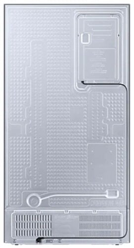 Dziecko i szczeniak obok białego oczyszczacza powietrza z niebieskim wskaźnikiem poziomu wody.