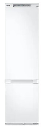 Biała lodówka Samsung z szufladą zamrażarki na dole.