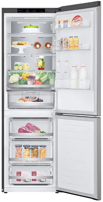 Czarny tył monitora z niebieskim okręgiem i stojakiem.