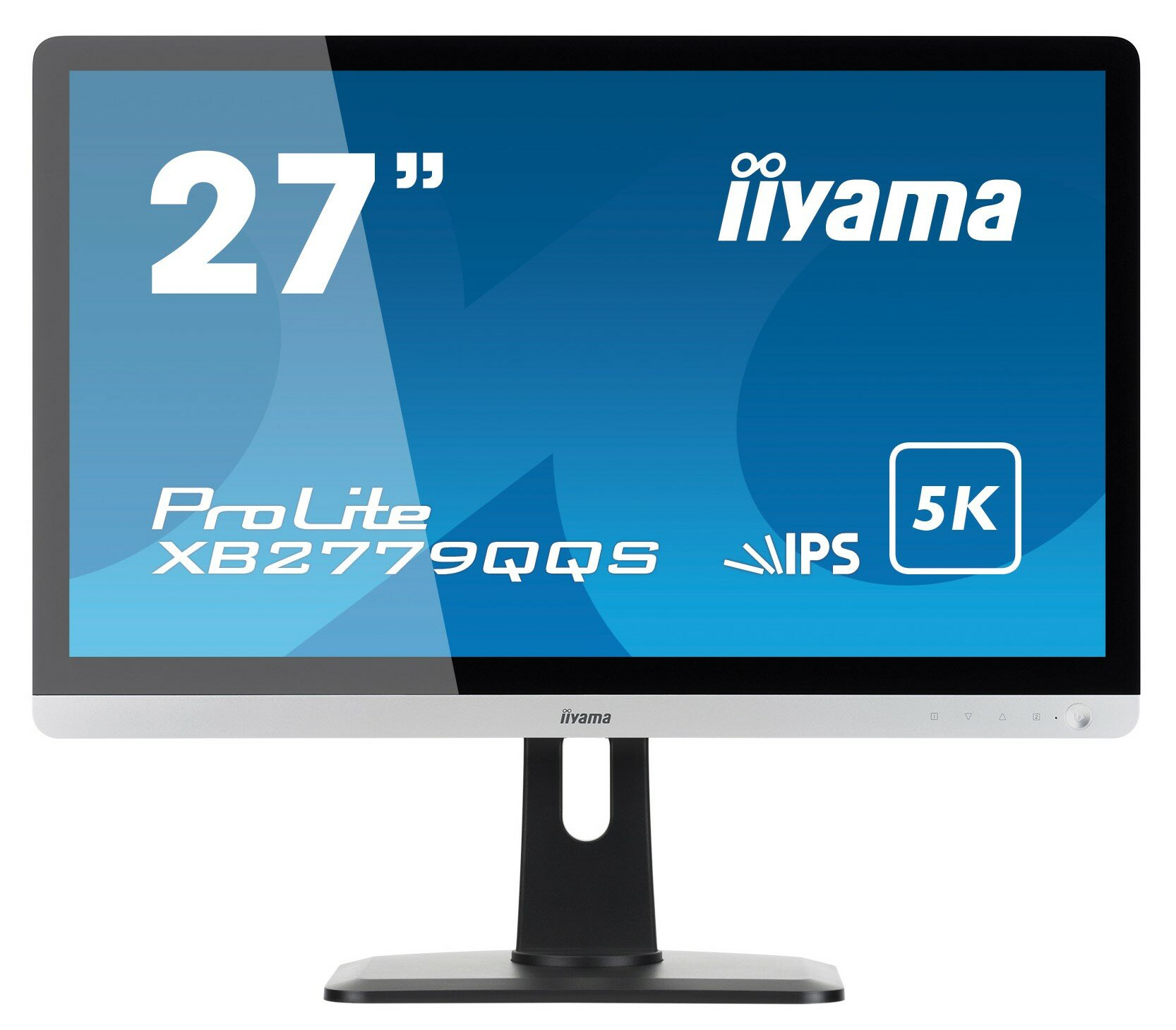 Monitor iiyama 27 cali, srebrna ramka, czarna podstawa, rozdzielczość 5K, IPS.
