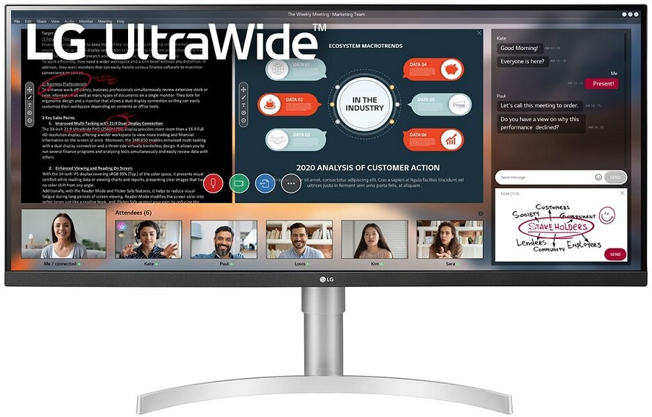 Monitor LG 34WN650-W 34 UWFHD IPS 5ms