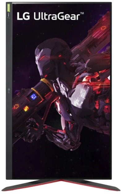 Monitor do gier LG UltraGear wyświetlający żywą, pełną akcji scenę z gry.
