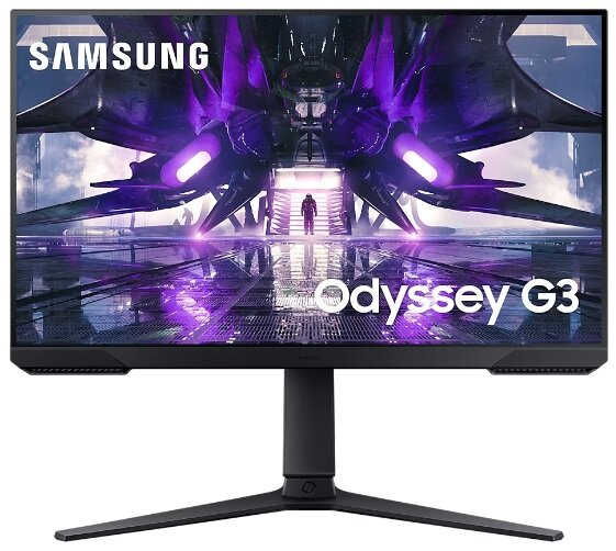 Monitor komputera z tekstem i obrazem sceny kosmicznej.