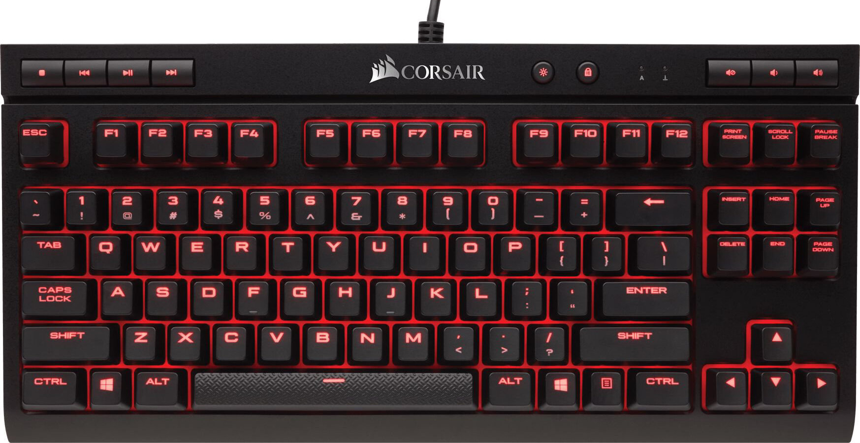 Klawiatura przewodowa CORSAIR K63 Red LED Cherry MX Red