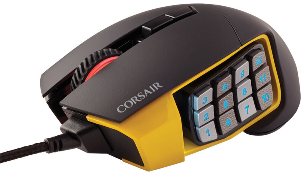 Mysz przewodowa CORSAIR Scimitar PRO RGB Czarno-żółto-srebrny