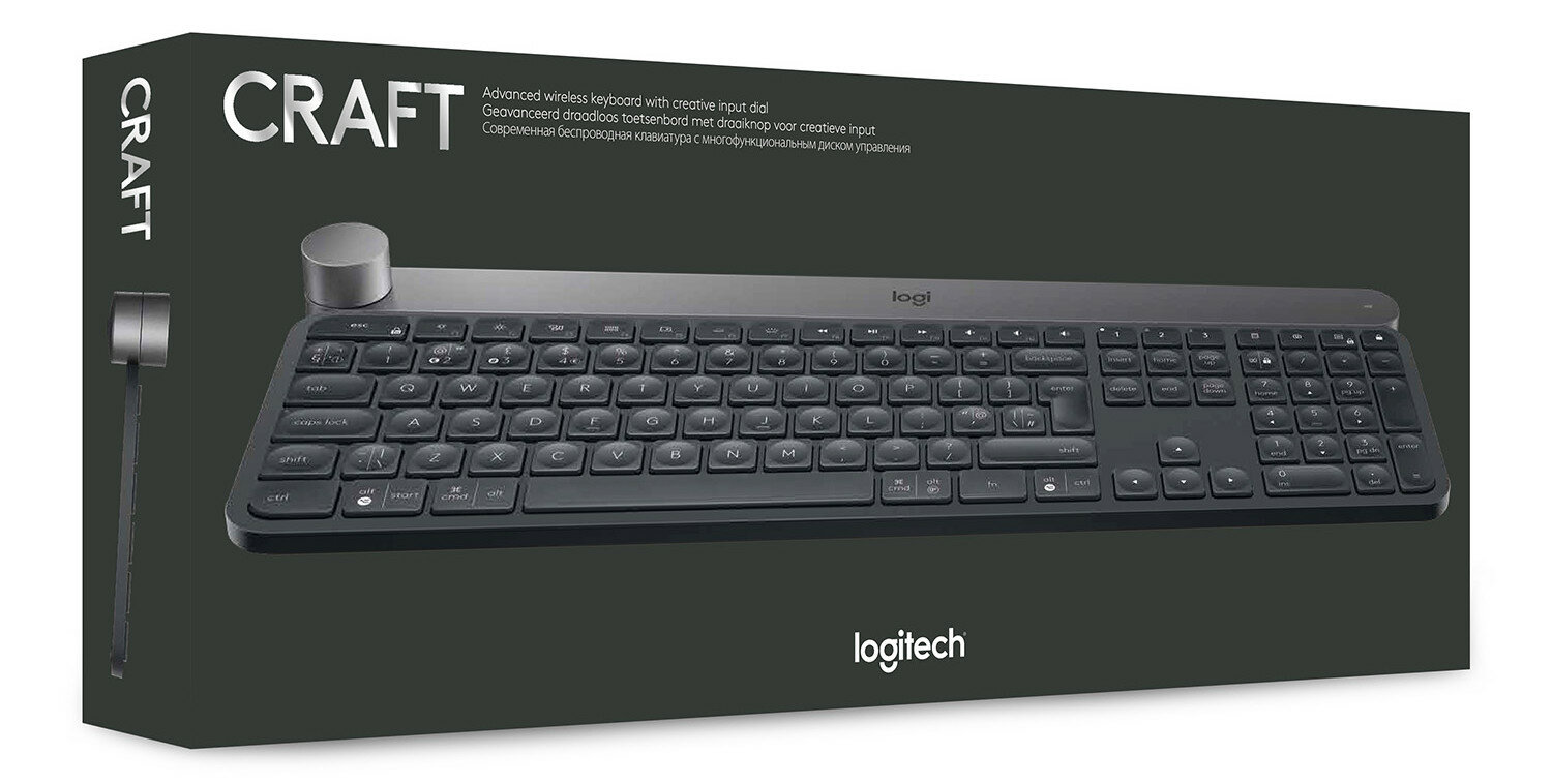 Klawiatura w pudełku. Słowo CRAFT jest widoczne na pudełku.