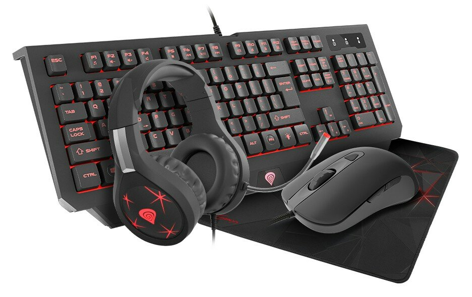 Zestaw klawiatura+mysz+słuchawki+podkładka GENESIS Cobalt 300