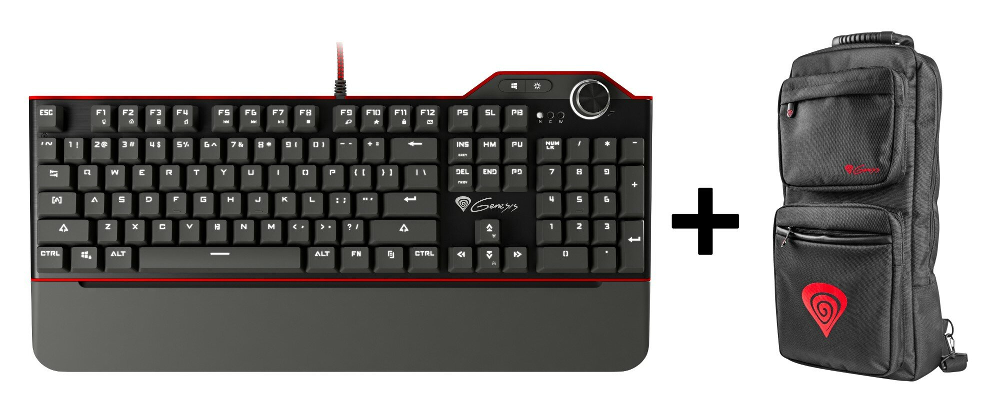 Klawiatura przewodowa GENESIS RX85 Kailh Brown + plecak Pallad 300