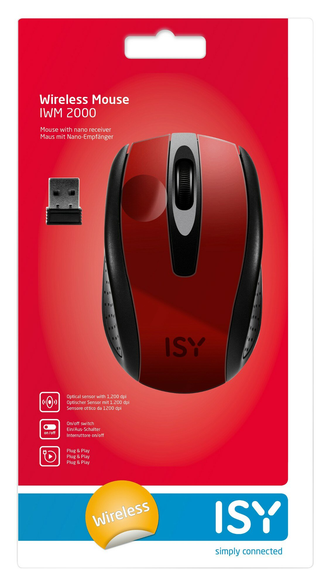Mysz bezprzewodowa ISY IWM-2000-RD