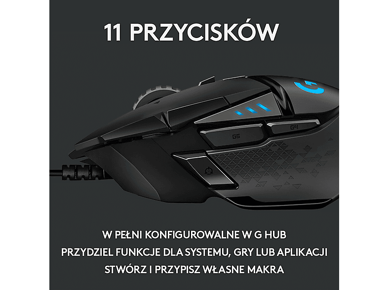 Logitech G502 Hero High Performance Czarny – zdjęcie 3