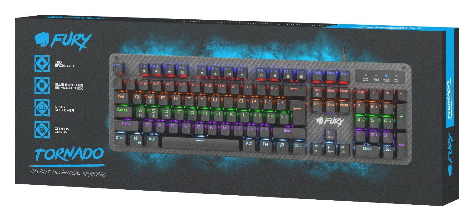 Klawiatura przewodowa FURY Tornado