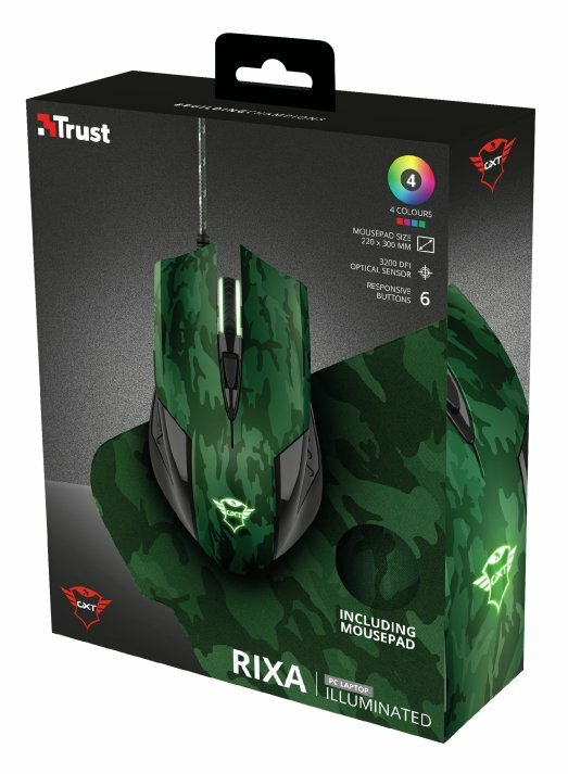 Zestaw podkładka+mysz TRUST GXT 781 Rixa Camo